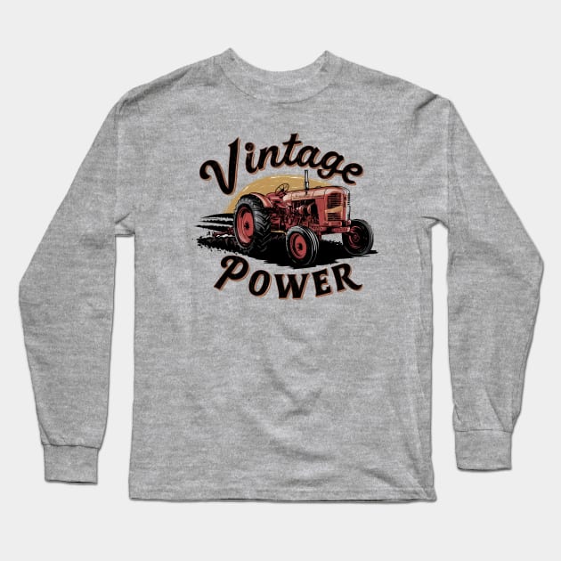 Old Tractor Long Sleeve T-Shirt by TaevasDesign